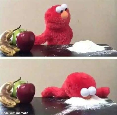 An image tagged elmo cocaine. . Elmo cocaine meme